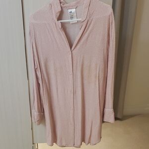 Pink Polka Dot Sleep Shirt Dress